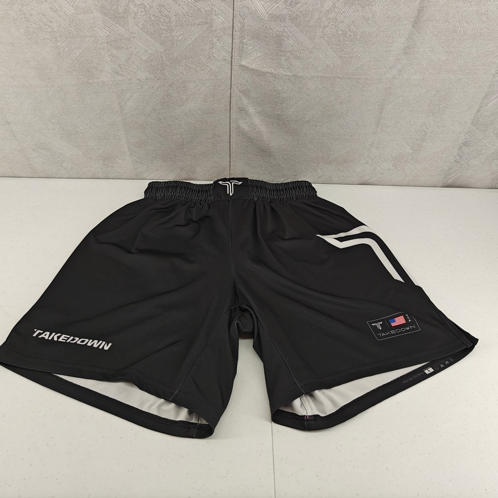 Takedown Shorts Mens L Black Grappling MMA Training Wrestling Gym Athletic Gear